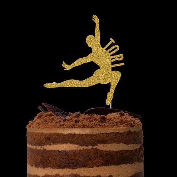 Gymnast Cake Topper, Birthday Cake Topper, Gymnastics Theme Birthday, Gymnastics Party Decor, Birthday Decor, Birthday Party Decor Il_570xn