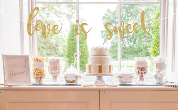 Love Is Sweet Banner, Bridal Shower Banner, Love Is Sweet, Wedding Shower Banner, Bachelorette Banner, Dessert Table Banner Il_570xn