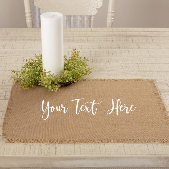 Custom Place Mats, Burlap Place Mats, Wedding Gift, New Home Gift, Custom Burlap Table Setting, Housewarming Gift, Engagement Gift, Set of 6 Il_570xn