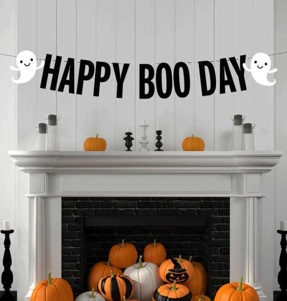 Happy Boo Day Banner, Halloween Birthday Banner, Halloween Garland, Halloween Decor, Halloween Party Decor, Halloween Birthday, Boo Day Il_570xn