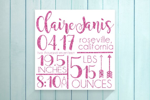 Personalized Baby Gift, Birth Stats, New Baby Stats Birth Announcement, Baby Shower Gift, Keepsake Baby Gift, Keepsake Birth Details Il_570xn