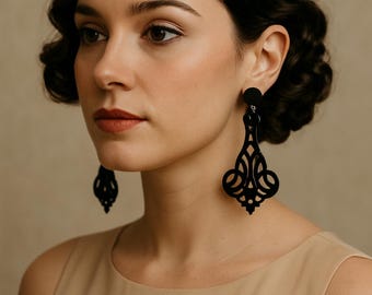 Resin Art Deco Dangle Earrings, 1930s Style