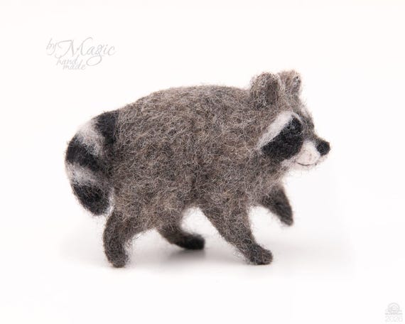 Felted Jimothy the Seattle raccoon, viral animal meme