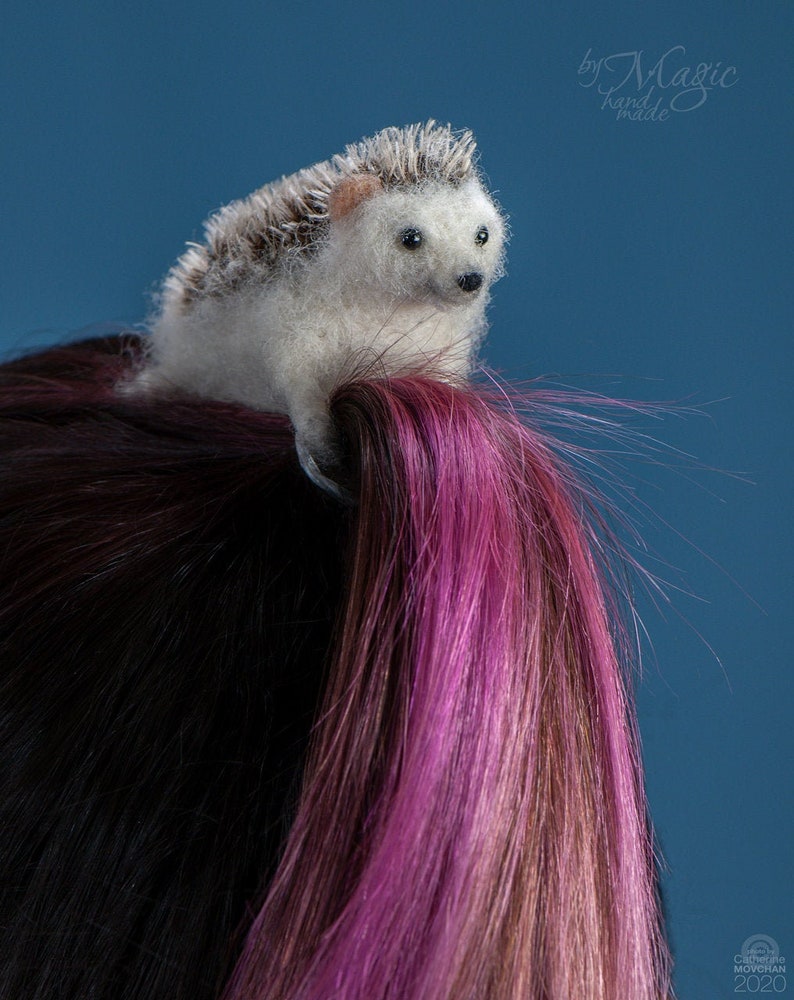 Hedgehog hairpin, bobby pin hedgie, animal hair accessories, hedgehog gifts