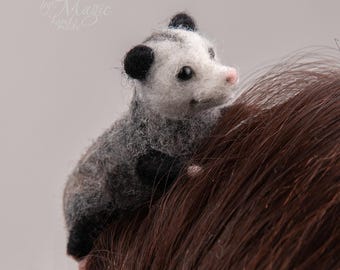 Haarclip met naaldvilt, dierenliefhebber cadeau