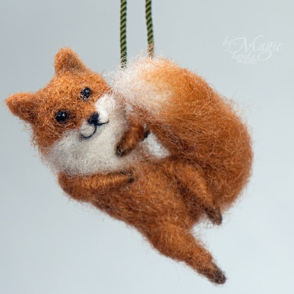 Nadel gefilzte Fuchs Halskette, Filz Fuchs, Wolle Tier, Nadelfilz Fuchs, Wolle Kunst, Fuchs Schmuck, Tier Kunst, Fuchs Anhänger, Fuchs Geschenk