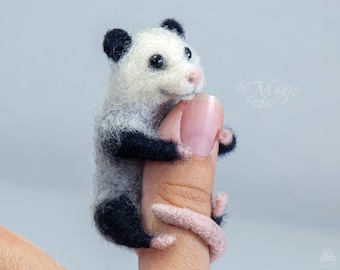 Needle felted opossum ornament, possum toy