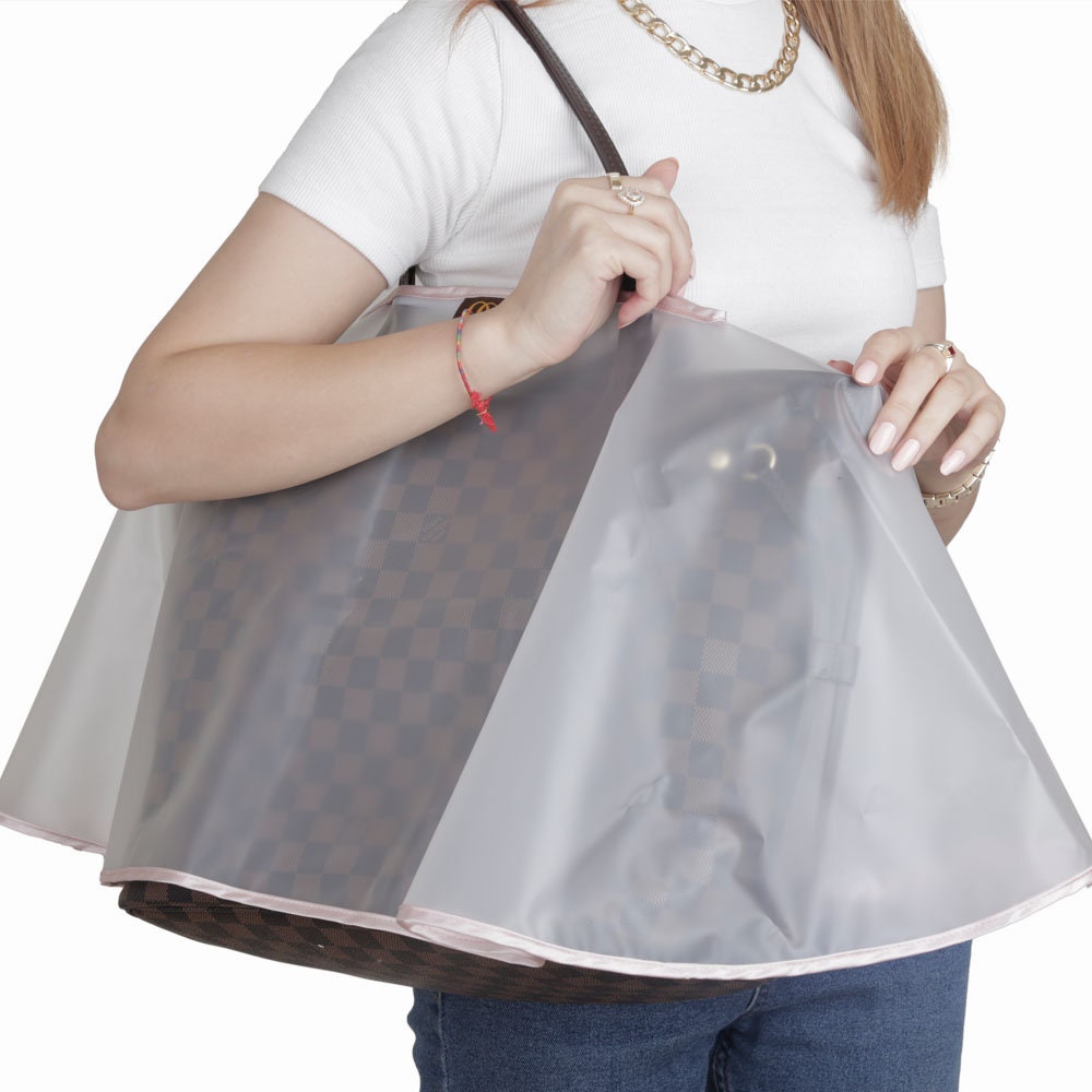 Rain Slicker for Designer Handbags in Clear (Half-transparent) Color, Tote Bags, and Purses (Large Size)