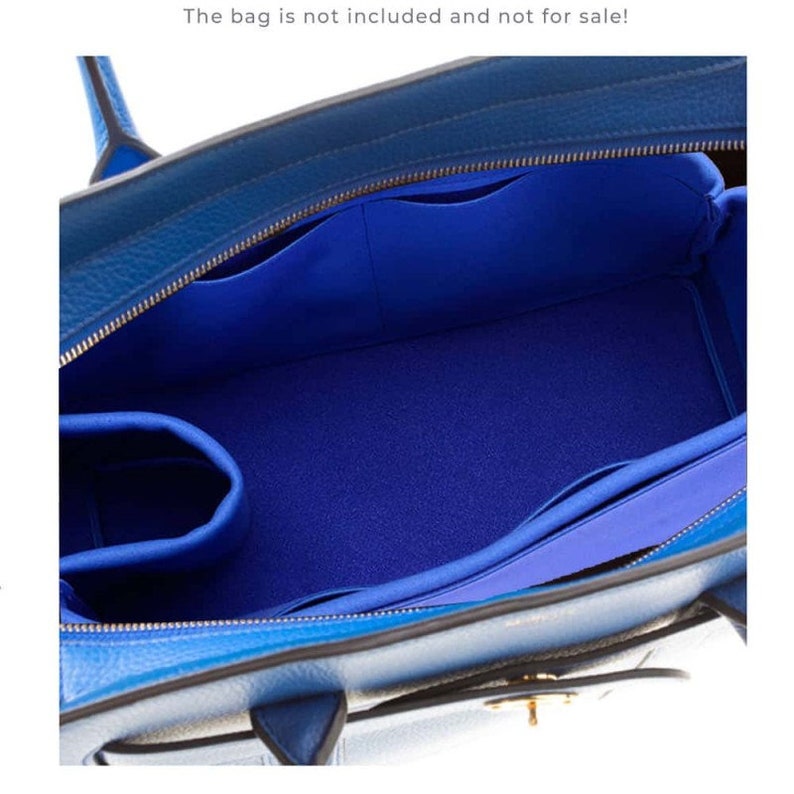 Small Zipped Bayswater Tote Suedette Singular Style Leather Handbag Organizer Royal Blue More Colors Available