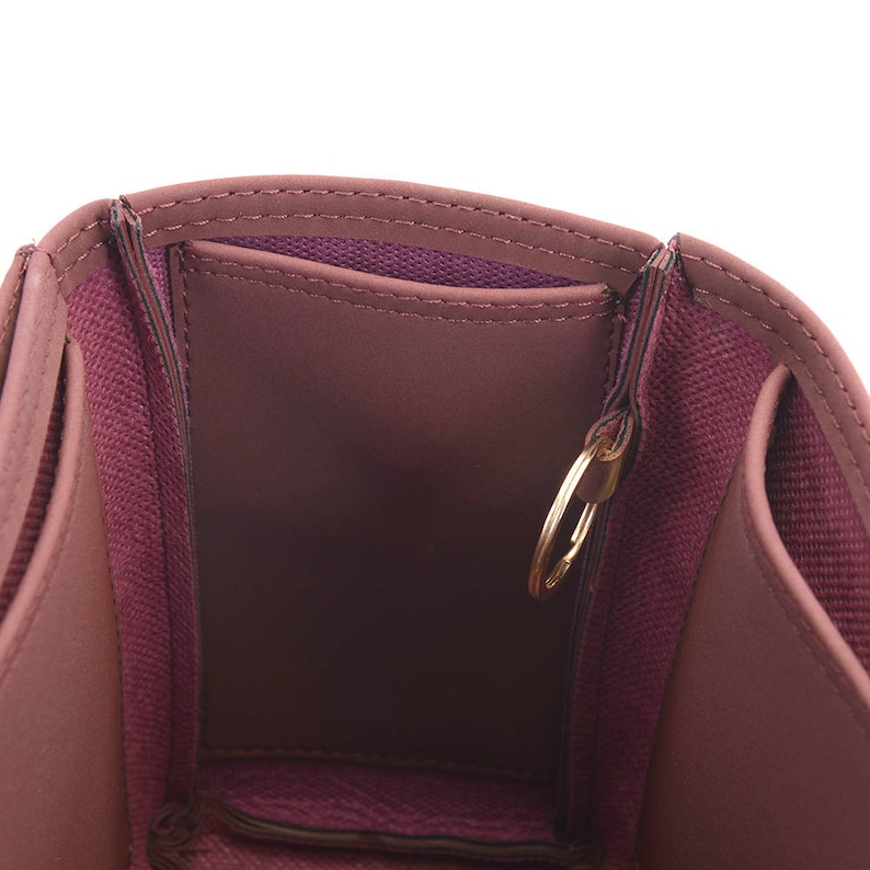 Leather Purse Inserts Melie Deluxe Leather Handbag Organizer in Maroon Color Leather bag insert for LV Melie