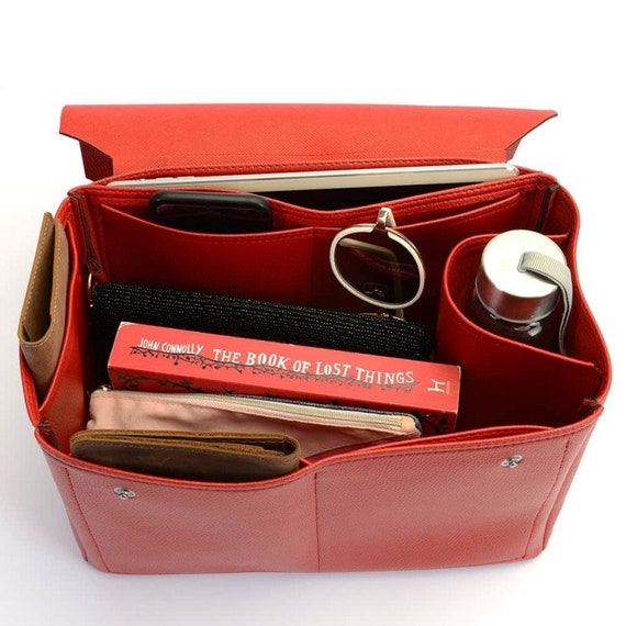 Suedette Regular Style Leather Handbag Organizer for Louis Vuitton Neverfull  PM / MM / GM in Red Color