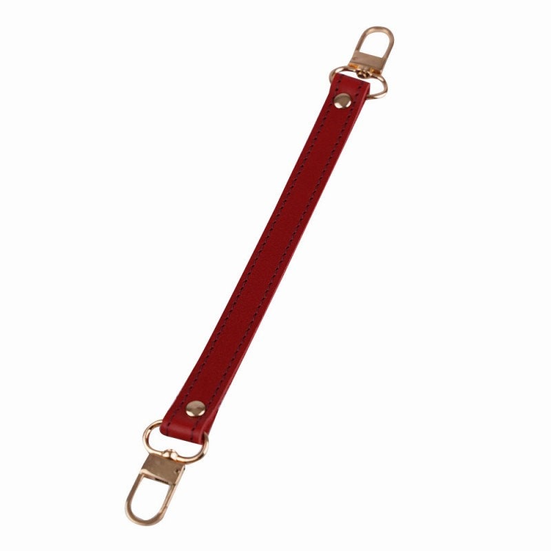 Original Club Replacement Top Handle and Leather Short Strap in Cherry Red  Color Leather