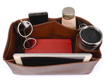 Bays.water Vegan Leather Handbag Organizer in Brown Color / Leather Bag Insert for Bays.water / Bays.water Leather Purse Insert