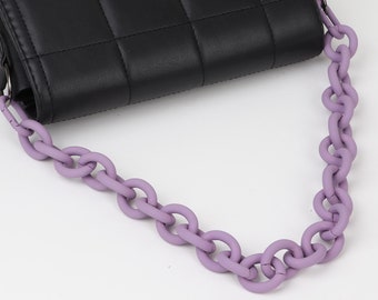 Bag Chain Handle Strap in Lilac Matt Finish (18.9") Handbag Short Strap for Designer Bags Purse Chain Strap