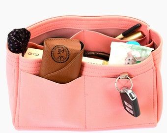 N.full Suedette Leather Bag and Purse Organizer in Singular Style and Rose Pink / Bag Insert for N.full PM, MM, and GM / N.full Bag Liner