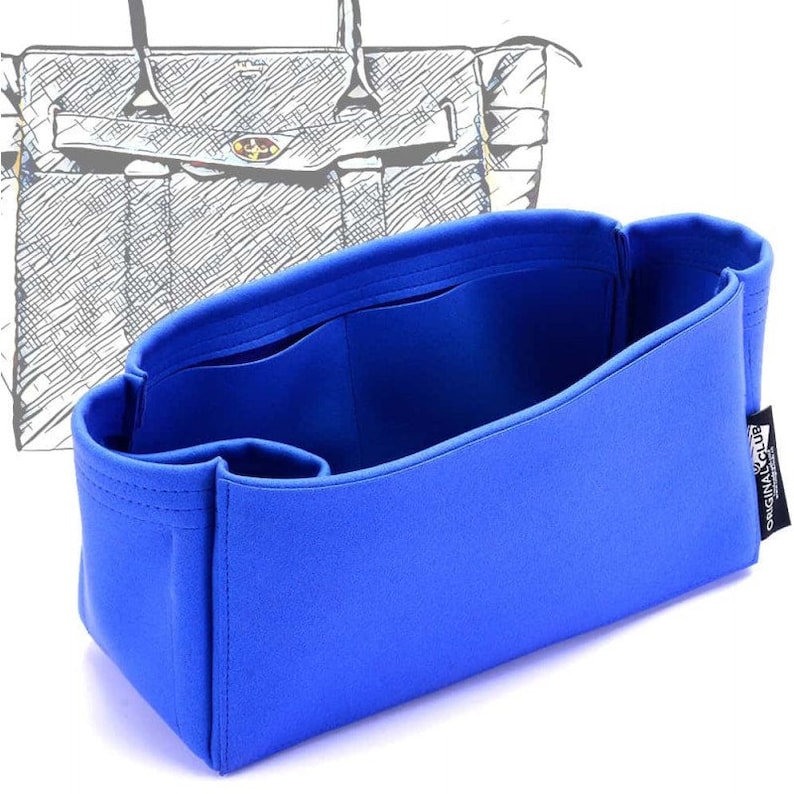 Small Zipped Bayswater Tote Suedette Singular Style Leather Handbag Organizer Royal Blue More Colors Available