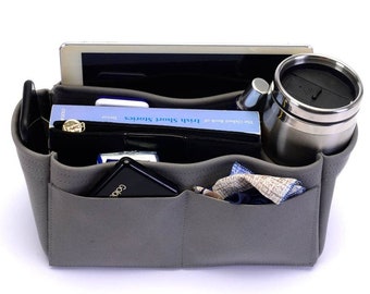 Bir.kin Suedette Leather Bag and Purse Organizer in Singular Style and Dark Gray / Bag Insert for Bir.kin 25, 30, 35, and 40 / Bir.kin Liner