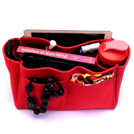 Graceful PM / MM Suedette Singular Style Leather Handbag Organizer  (Fuchsia) (More Colors Available)