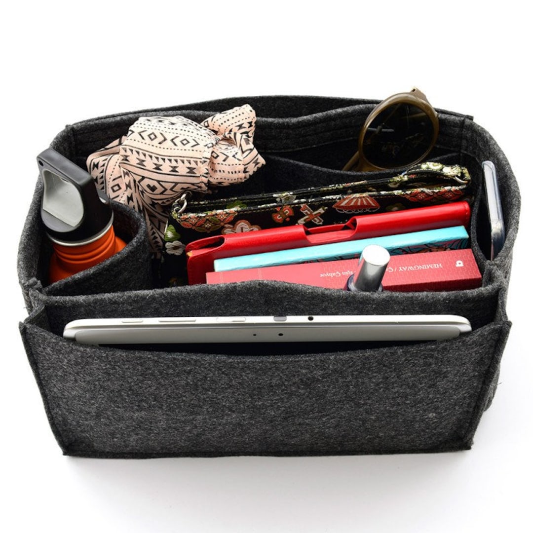 An.jou Side Compartment Style Felt Bag and Purse Organizer / 