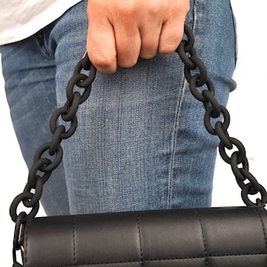 Handbag s Metal Chain Handle in Black Matt Finish 18.9 Handbag Strap for Designer Bags Purse Shoulder Strap Chain Strap Etsy