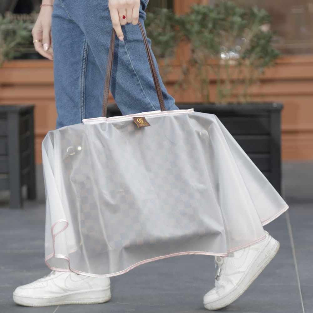 Rain Slicker For Designer Handbags in Clear (Half-transparent) Color, Tote  Bags, And Purses (Large Size)