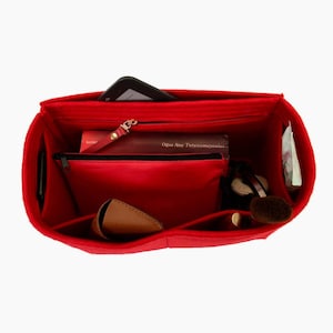 For [Onthego PM] Insert Organizer Liner On The Go OTG (Curved Sides) M45659  Red Black/Beige