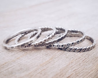 Stapelbare Ringe aus 925er Silber // MADE TO ORDER