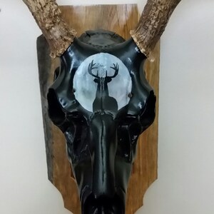 Hand-Painted Replica Deer Skull To Mount Antlers Either | Etsy
