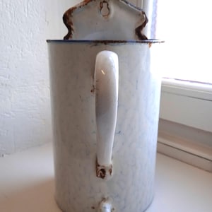Original French enamel measuring jug vintage enamelware old pouring pot traditional French measuring jug authentic quality collectors item