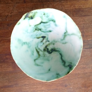 Delicate Vintage handmade bowl lovely ornate display bowl French artist signed hand painted quality  French décor fine crafted pottery bowl