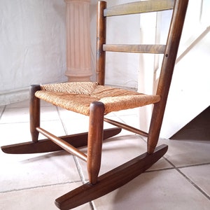 Antique French Wooden Rocking Chair Rustic Country Cottage Décor Old ...