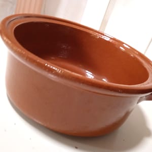 Huge vintage terracotta bowl traditional French casserole cooking pot lovely heavy bowl French farmhouse kitchen pot rustic country living