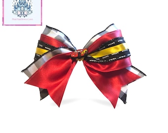 Race Cars Hair Bow – Route 66 Racer, Inspired by Lightning McQ