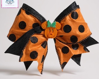 Glow-in-the-Dark Pumpkin Minnie Halloween Hair Bow