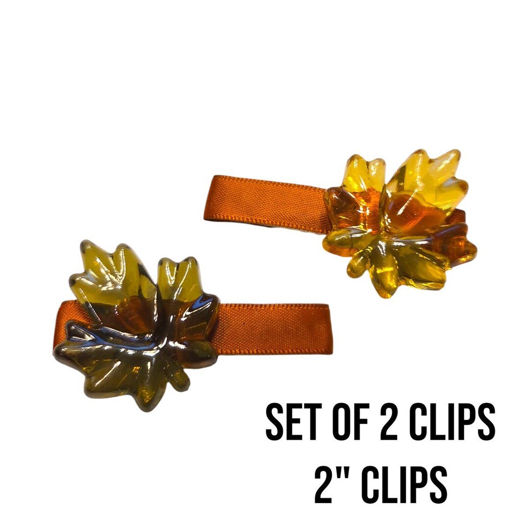Autumn Fall Leaf Mini Hair Clip Set - Set of 2 - Etsy