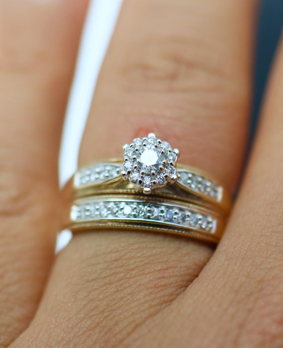 Round Cut Diamond Engagement Wedding Ring Solid  … - image 4