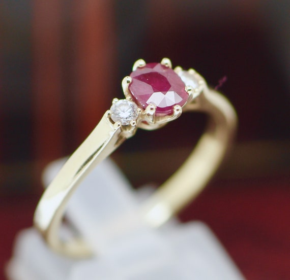 Fine Vintage Jewellery 18K Solid Yellow Gold Ring Nat… Gem