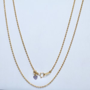 Estate Solid 18K Yellow Gold Daily Wear Necklace Ball/Bead Chain Jewelry 60Cm Length