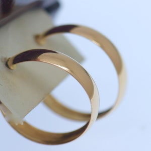 Estate Jewelry Solid 9K Yellow Gold Hoop Earrings Antique Jewelry