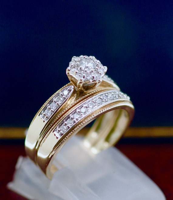 Round Cut Diamond Engagement Wedding Ring Solid  … - image 1