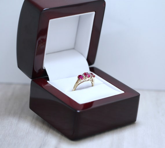 1.10ctw Diamond Ruby Solid 9K Gold Ring Size 7 or… - image 2