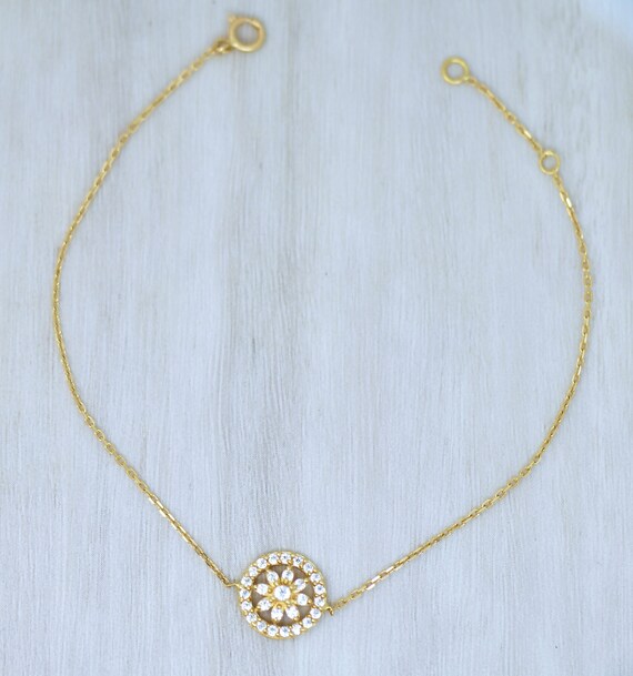 Fine Daily Bracelet Solid 18K Yellow Gold Jewellery 18.0Cm Length
