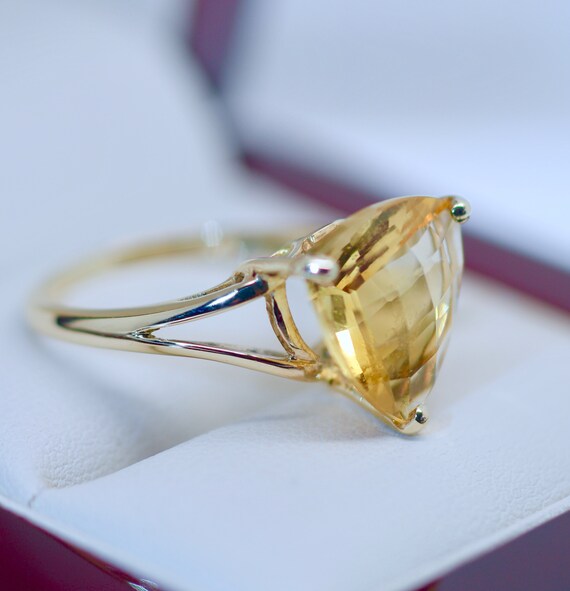 Estate Gold Ring Vintage 9K Solid Yellow Gold Cit… - image 3