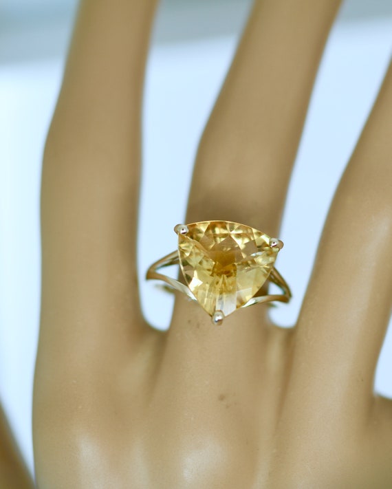 Estate Gold Ring Vintage 9K Solid Yellow Gold Cit… - image 2