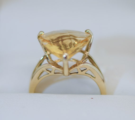 Estate Gold Ring Vintage 9K Solid Yellow Gold Cit… - image 4