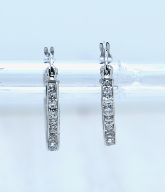 Fine Jewellery Hoop Earrings Solid 9k White Gold