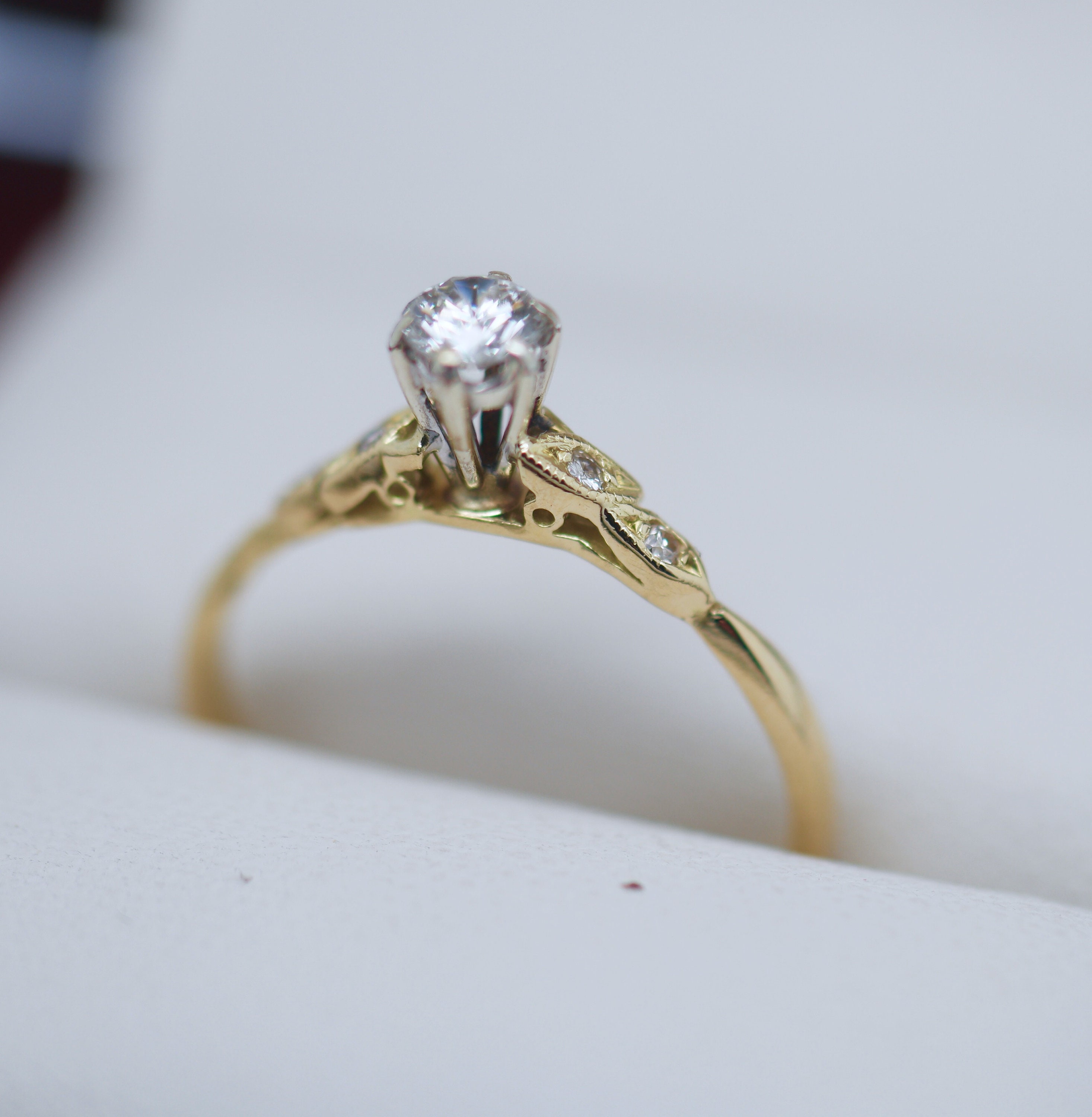 Shane Co Dahlia Engagement Ring 18K Solid Gold Vintage Jewellery