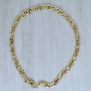 Estate Curb Link Chain Daily Bracelet Solid Yellow Gold Jewelry 19.0mm Length