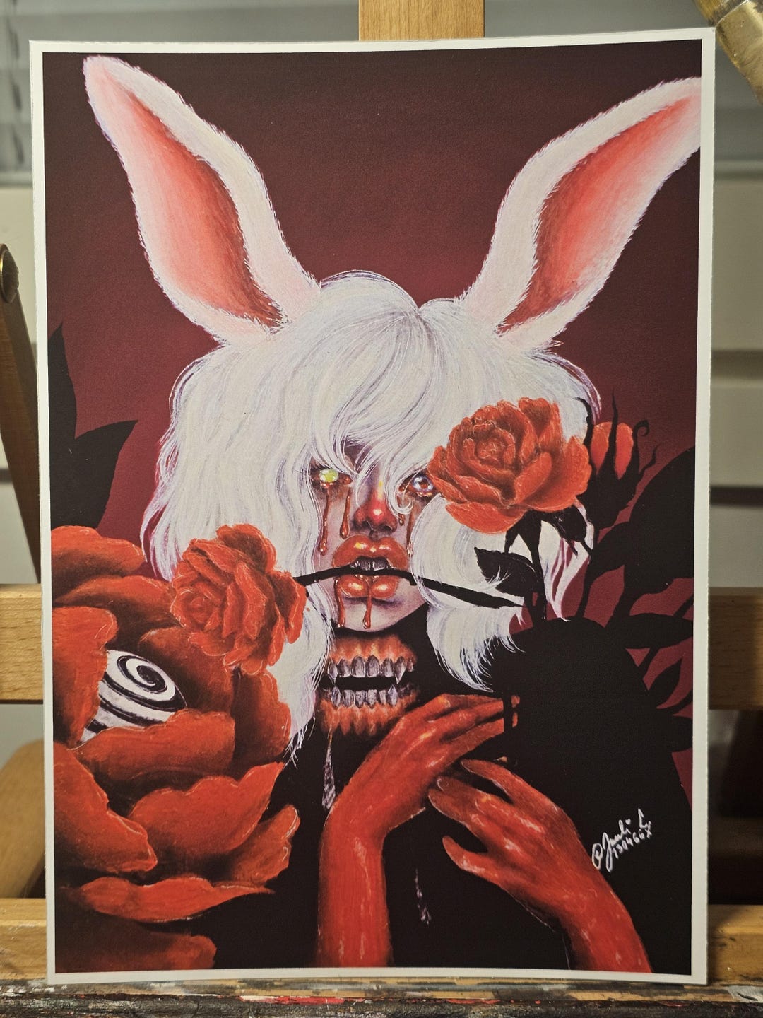 Spooky Rabbit Painting Art Print: Spooky Rabbit Lady - Etsy