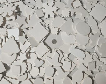 Lot of 20 random tiles 1-3" IN STOCK Ceramic Bisque Ready To Paint Pottery
